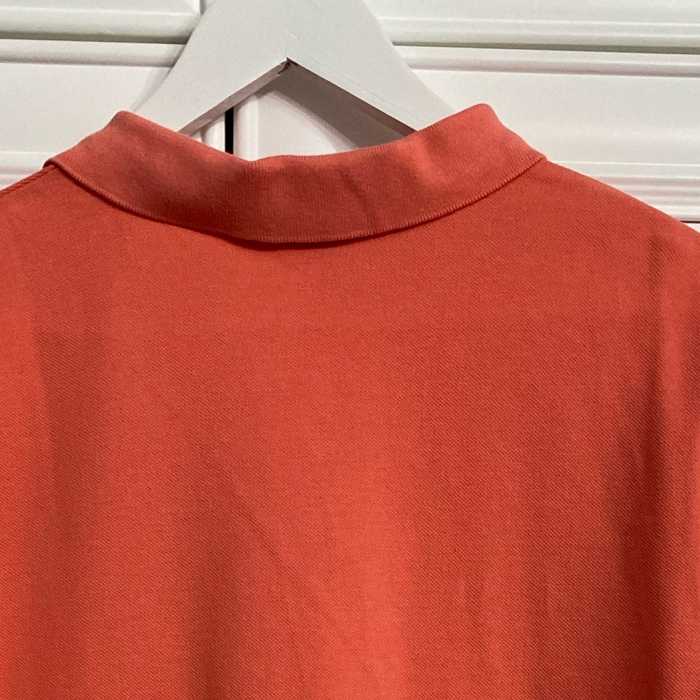 Lands’ End Women’s Size Medium 10-12 Orange Short Sleeve Polo Shirt Top Golf - Picture 7 of 9
